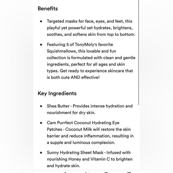 TONYMOLY Squishmallows Cam Blemish Patches, Self Care Sheet Masks & Fanny Pack - Picture 13 of 17